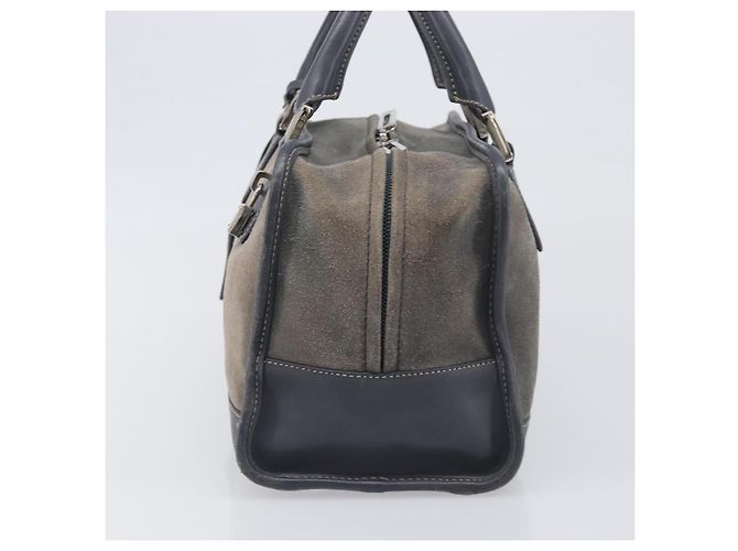 Borsa a mano LOEWE Americana 28 in camoscio grigio argento Auth 200243A Marrone - vista 3