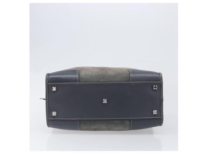 Borsa a mano LOEWE Americana 28 in camoscio grigio argento Auth 200243A Marrone - vista 5