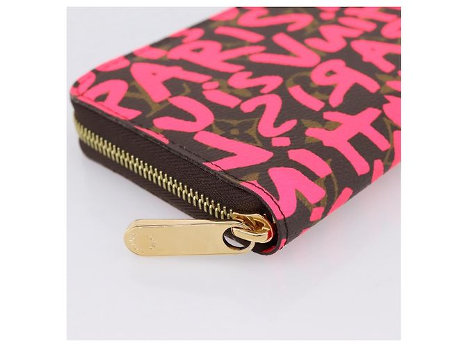 LOUIS VUITTON Monogram Graffiti Zippy Wallet Pink M93710 LV Auth 199073V Rosa Monogramma - vista 14