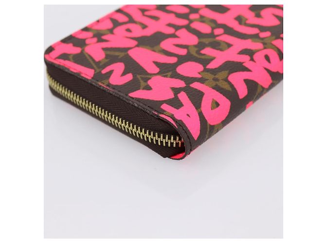LOUIS VUITTON Monogram Graffiti Zippy Wallet Pink M93710 LV Auth 199073V Rosa Monogramma - vista 16