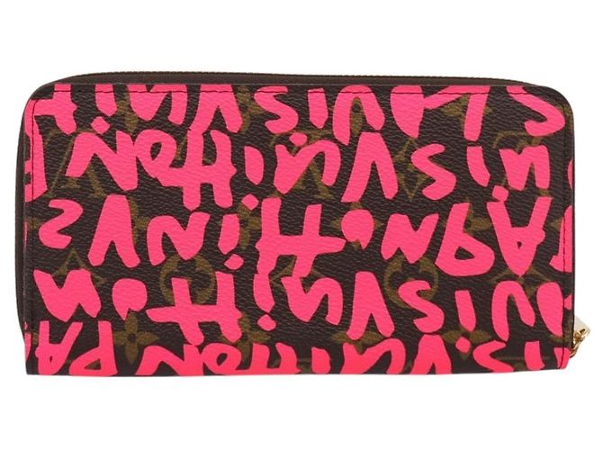 LOUIS VUITTON Monogram Graffiti Zippy Wallet Pink M93710 LV Auth 199073V Rosa Monogramma - vista 2