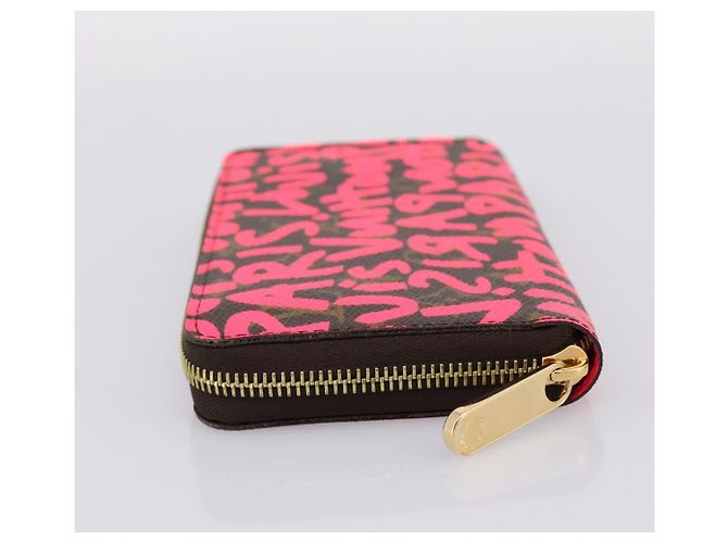 LOUIS VUITTON Monogram Graffiti Zippy Wallet Pink M93710 LV Auth 199073V Rosa Monogramma - vista 3