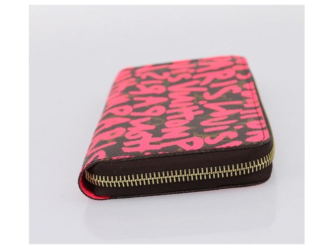 LOUIS VUITTON Monogram Graffiti Zippy Wallet Pink M93710 LV Auth 199073V Rosa Monogramma - vista 4