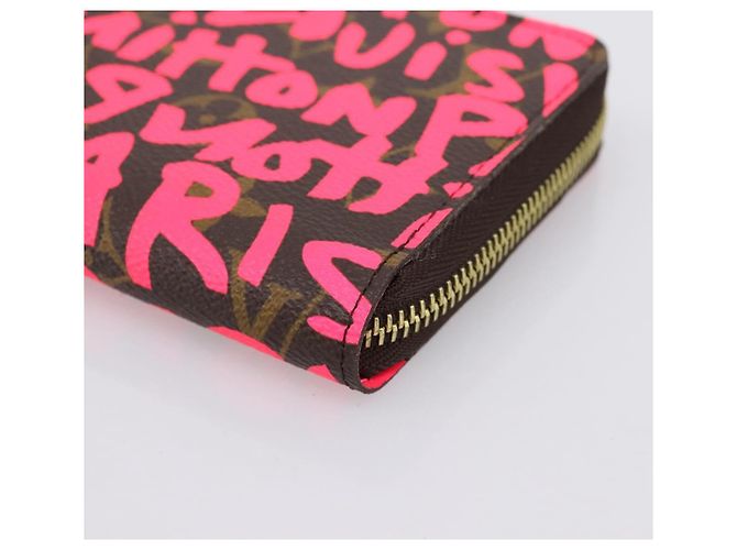 LOUIS VUITTON Monogram Graffiti Zippy Wallet Pink M93710 LV Auth 199073V Rosa Monogramma - vista 7