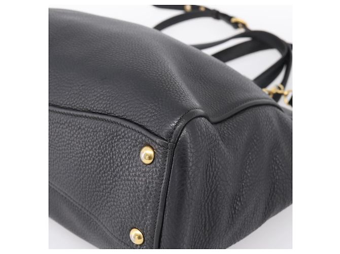 Borsa a mano Miu Miu in pelle 2way Nero Oro Auth yk20869A D'oro - vista 10