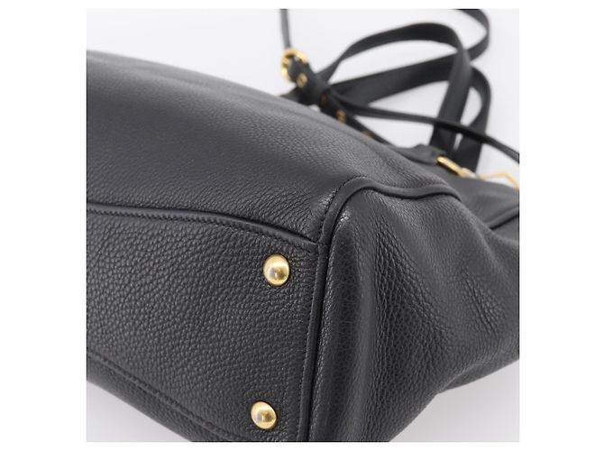 Borsa a mano Miu Miu in pelle 2way Nero Oro Auth yk20869A D'oro - vista 16