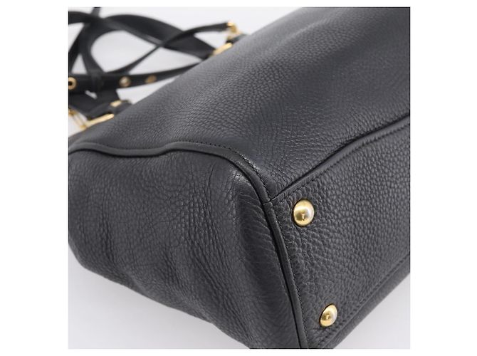 Borsa a mano Miu Miu in pelle 2way Nero Oro Auth yk20869A D'oro - vista 17