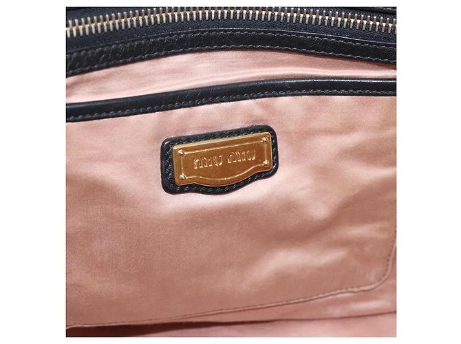 Borsa a mano Miu Miu in pelle 2way Nero Oro Auth yk20869A D'oro - vista 19