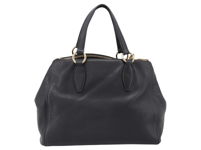 Borsa a mano Miu Miu in pelle 2way Nero Oro Auth yk20869A D'oro - vista 2