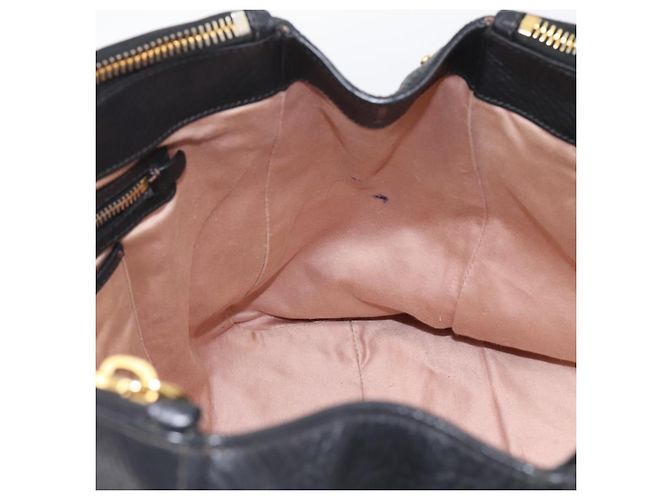 Borsa a mano Miu Miu in pelle 2way Nero Oro Auth yk20869A D'oro - vista 20