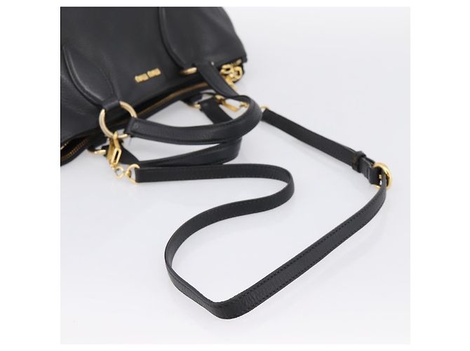 Borsa a mano Miu Miu in pelle 2way Nero Oro Auth yk20869A D'oro - vista 9