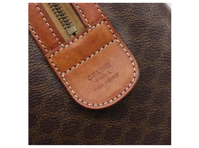 Céline Borsa a mano CELINE Macadam PVC Pelle Marrone Tono Oro Auth ep15813 - vista 12