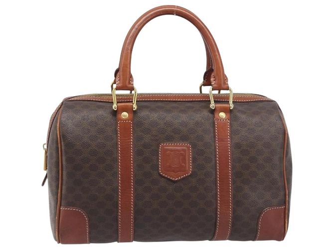 Céline Borsa a mano CELINE Macadam PVC Pelle Marrone Tono Oro Auth ep15813 - vista 13