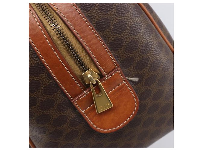 Céline Borsa a mano CELINE Macadam PVC Pelle Marrone Tono Oro Auth ep15813 - vista 18