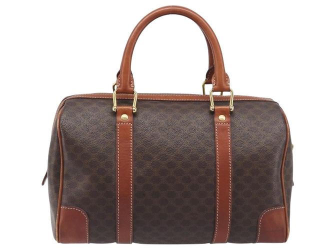 Céline Borsa a mano CELINE Macadam PVC Pelle Marrone Tono Oro Auth ep15813 - vista 2
