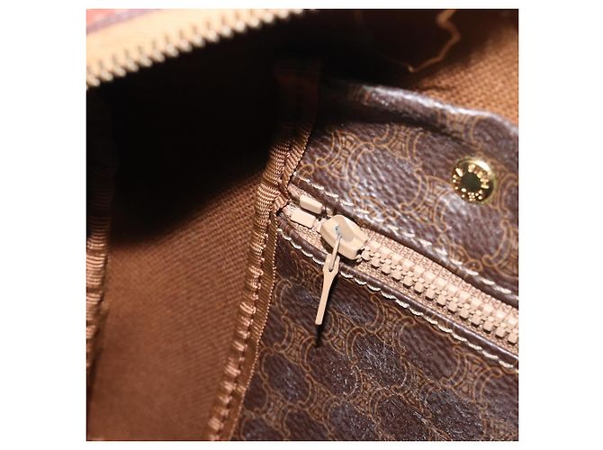Céline Borsa a mano CELINE Macadam PVC Pelle Marrone Tono Oro Auth ep15813 - vista 21