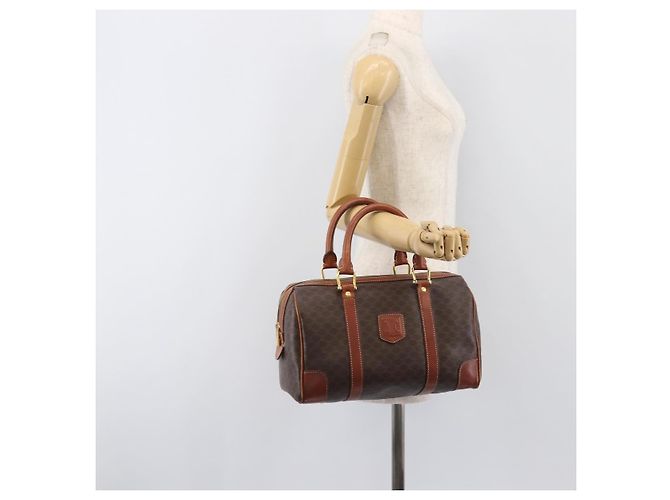 Céline Borsa a mano CELINE Macadam PVC Pelle Marrone Tono Oro Auth ep15813 - vista 23