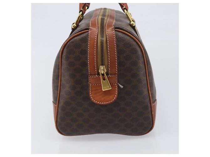 Céline Borsa a mano CELINE Macadam PVC Pelle Marrone Tono Oro Auth ep15813 - vista 3