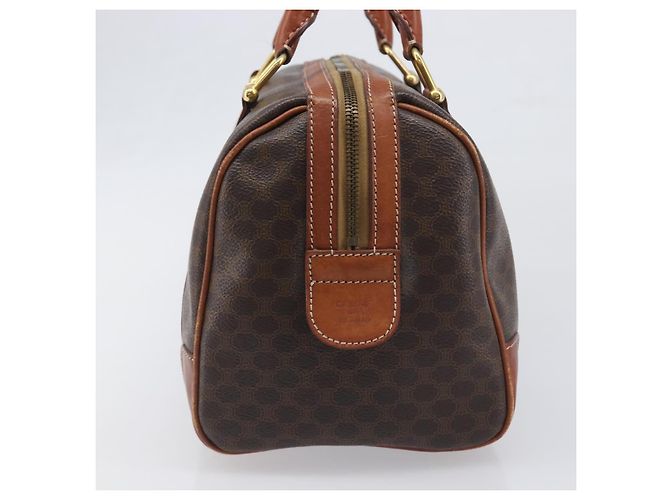 Céline Borsa a mano CELINE Macadam PVC Pelle Marrone Tono Oro Auth ep15813 - vista 4