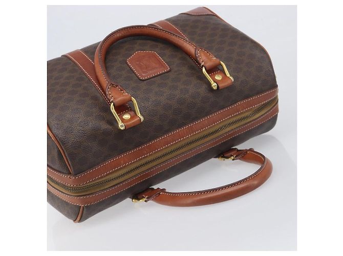 Céline Borsa a mano CELINE Macadam PVC Pelle Marrone Tono Oro Auth ep15813 - vista 6