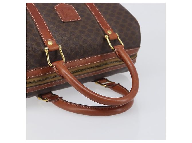 Céline Borsa a mano CELINE Macadam PVC Pelle Marrone Tono Oro Auth ep15813 - vista 7