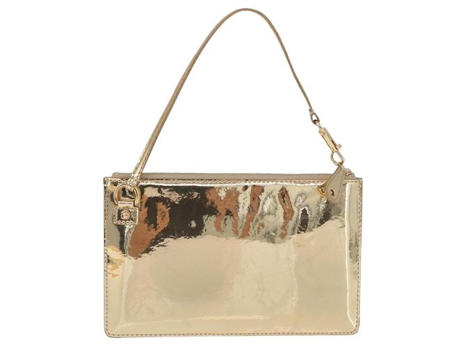LOUIS VUITTON Monogram Miroir Pochette Plat Pouch Gold LV Auth 199233V Dourado - vista 2
