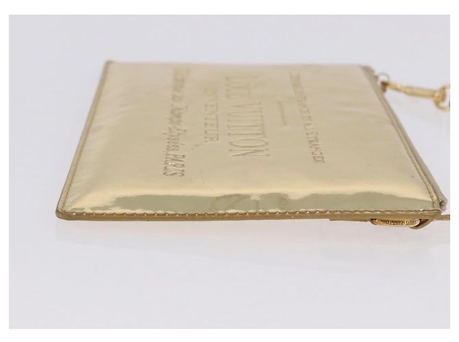 LOUIS VUITTON Monogram Miroir Pochette Plat Pouch Gold LV Auth 199233V Dourado - vista 4