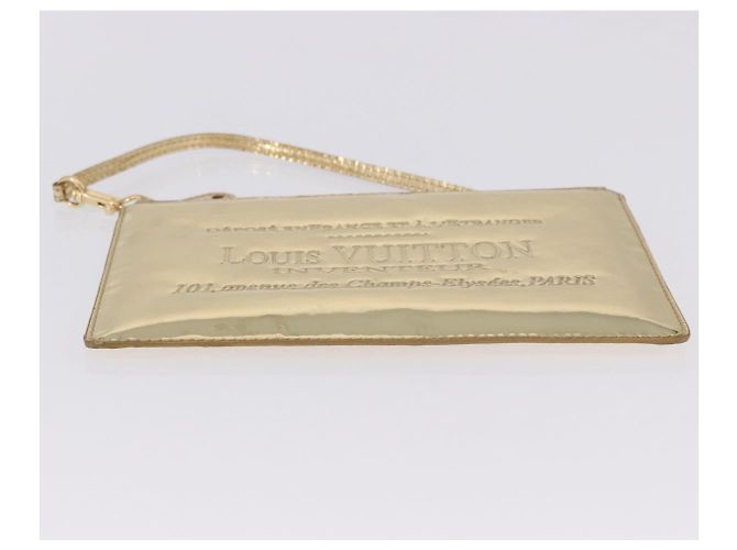 LOUIS VUITTON Monogram Miroir Pochette Plat Pouch Gold LV Auth 199233V Dourado - vista 6