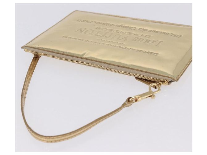 LOUIS VUITTON Monogram Miroir Pochette Plat Pouch Gold LV Auth 199233V Dourado - vista 7