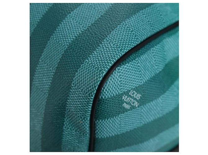 LOUIS VUITTON Damier Stripe Gradation Keepall Bandouliere 50 Auth 198613SM Verde - vista 20