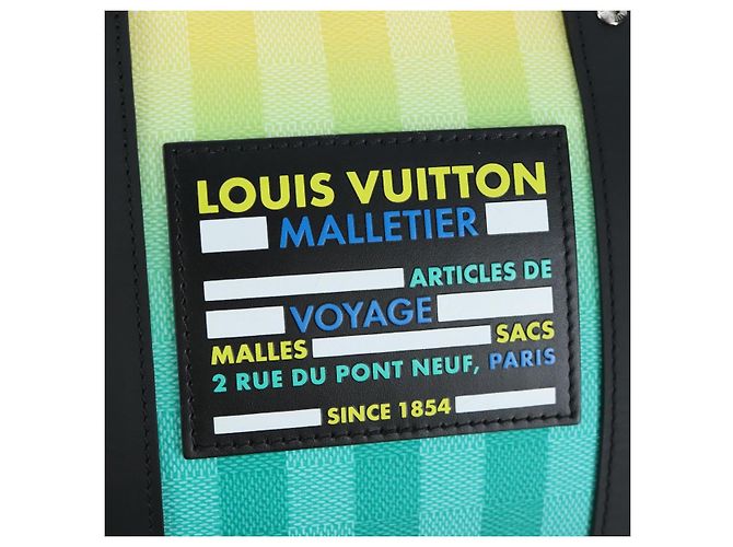 LOUIS VUITTON Damier Stripe Gradation Keepall Bandouliere 50 Auth 198613SM Verde - vista 24