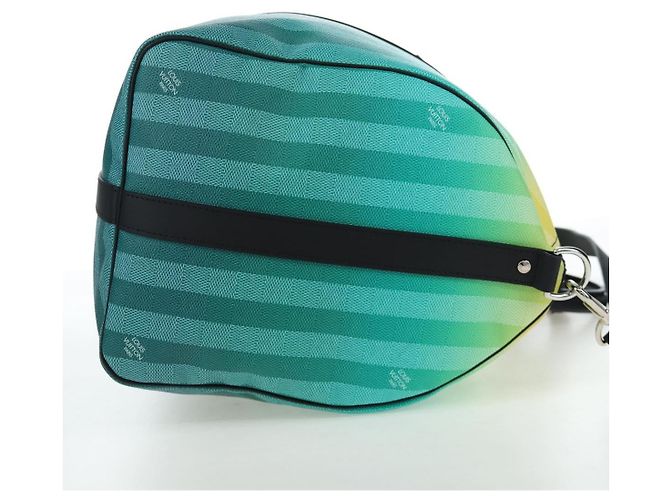 LOUIS VUITTON Damier Stripe Gradation Keepall Bandouliere 50 Auth 198613SM Verde - vista 4