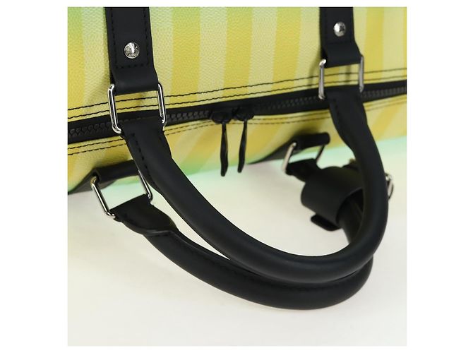 LOUIS VUITTON Damier Stripe Gradation Keepall Bandouliere 50 Auth 198613SM Verde - vista 6