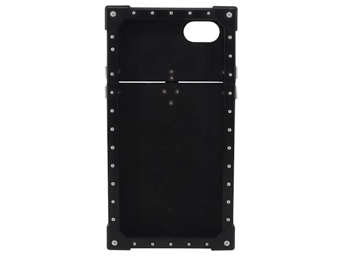 LOUIS VUITTON Monogram Eclipse Fragment iTrunk iPhone 7 Case M62613 Auth BA15042 Noir Monogramme - vue 2