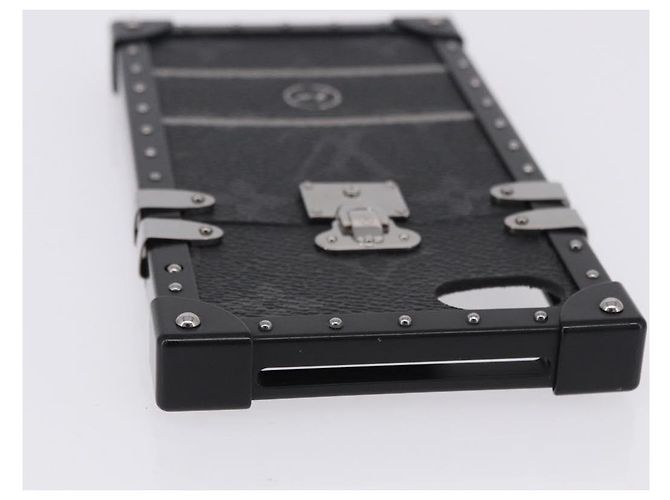 LOUIS VUITTON Monogram Eclipse Fragment iTrunk iPhone 7 Case M62613 Auth BA15042 Noir Monogramme - vue 5