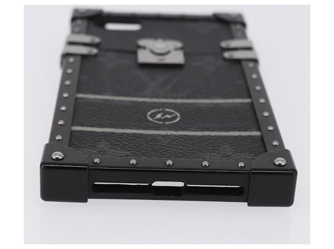 LOUIS VUITTON Monogram Eclipse Fragment iTrunk iPhone 7 Case M62613 Auth BA15042 Noir Monogramme - vue 6