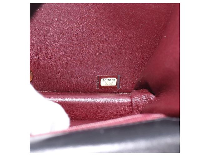 Borsa a catena CHANEL Matelasse Turn Lock in pelle d'agnello nera e oro CC Auth yk20823SAM Nero D'oro - vista 11