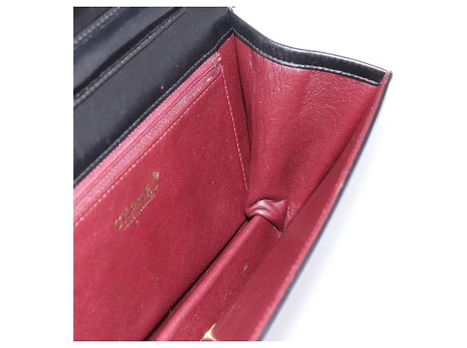 Borsa a catena CHANEL Matelasse Turn Lock in pelle d'agnello nera e oro CC Auth yk20823SAM Nero D'oro - vista 20