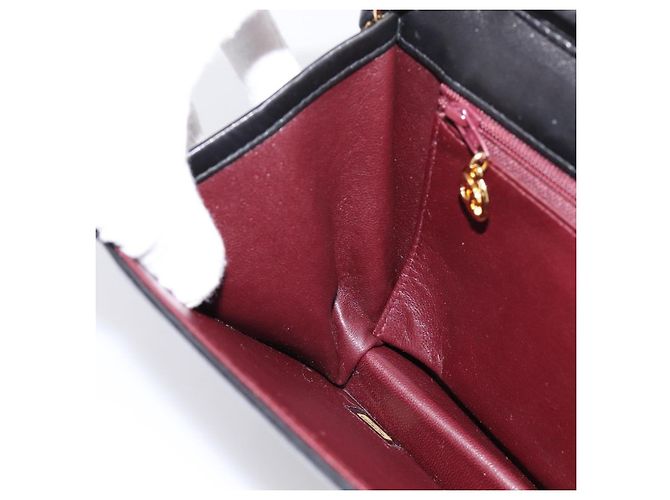 Borsa a catena CHANEL Matelasse Turn Lock in pelle d'agnello nera e oro CC Auth yk20823SAM Nero D'oro - vista 21