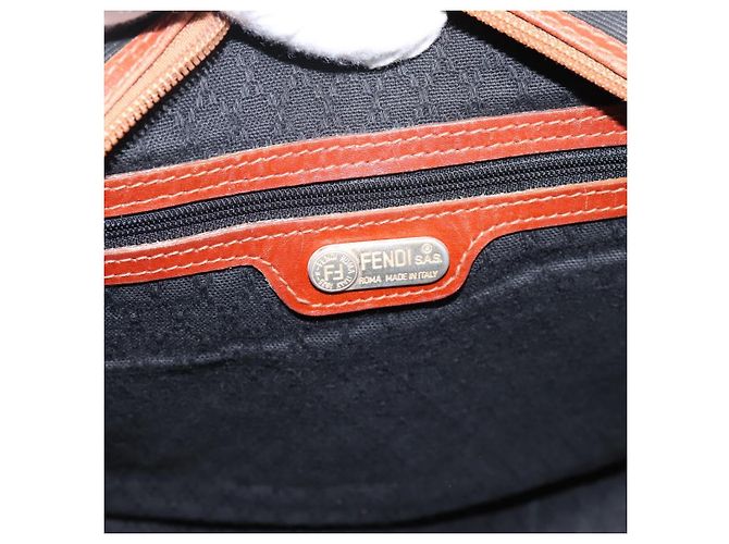 Pequin Borsa Boston FENDI in tela Pecan PVC Nero Marrone Auth 197655 - vista 19