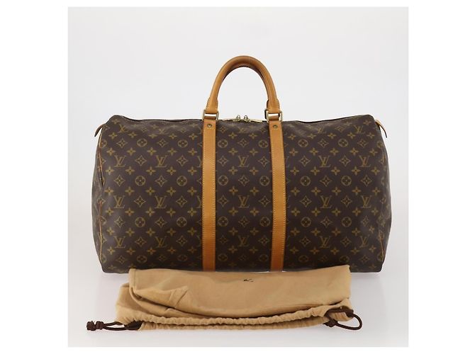 LOUIS VUITTON Monogram Keepall 55 Boston Bag M41424 LV Auth 196393A Monogramma - vista 12