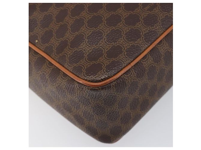 Céline Borsa a tracolla CELINE Macadam Canvas PVC Pelle Marrone Oro Auth 199592A D'oro - vista 15
