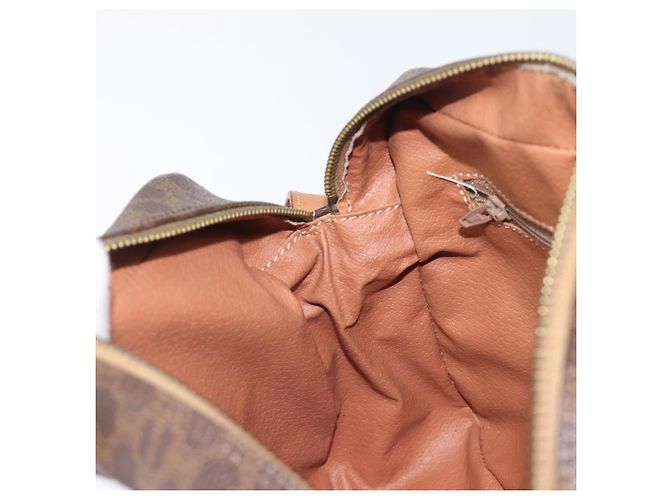 Céline Borsa a tracolla CELINE Macadam Canvas PVC Pelle Marrone Oro Auth 199592A D'oro - vista 19