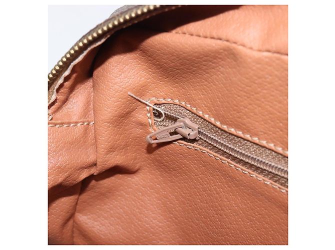 Céline Borsa a tracolla CELINE Macadam Canvas PVC Pelle Marrone Oro Auth 199592A D'oro - vista 20