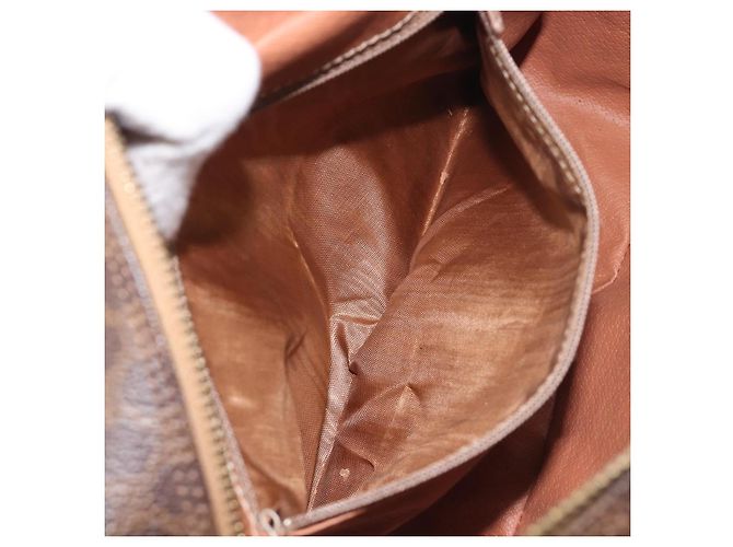 Céline Borsa a tracolla CELINE Macadam Canvas PVC Pelle Marrone Oro Auth 199592A D'oro - vista 21