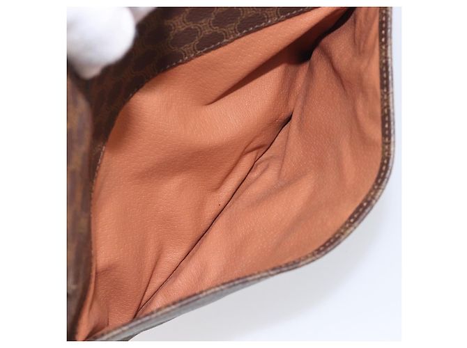 Céline Borsa a tracolla CELINE Macadam Canvas PVC Pelle Marrone Oro Auth 199592A D'oro - vista 22