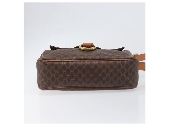 Céline Borsa a tracolla CELINE Macadam Canvas PVC Pelle Marrone Oro Auth 199592A D'oro - vista 5