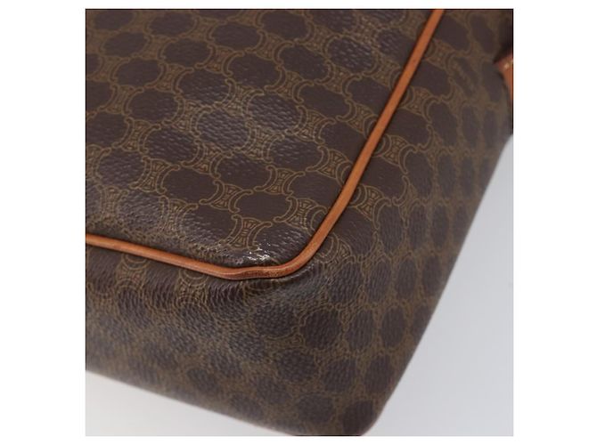 Céline Borsa a tracolla CELINE Macadam Canvas PVC Pelle Marrone Oro Auth 199592A D'oro - vista 9