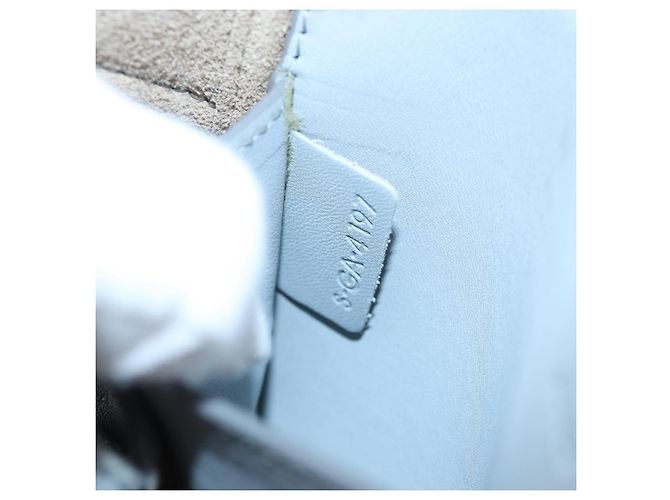 Céline Borsa a tracolla CELINE Chain Trillodo in pelle azzurro argento Auth 199685V Blu chiaro - vista 11