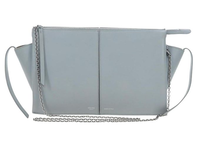 Céline Borsa a tracolla CELINE Chain Trillodo in pelle azzurro argento Auth 199685V Blu chiaro - vista 13
